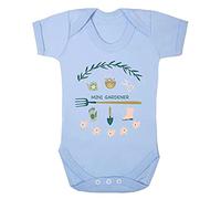 Reality Glitch Mini Gardener Funny Gardening Baby Grow - A Cute Novelty Short Sleeve Baby Gift for a Newborn Baby Boy or Girl (Light Blue, 0-3 Months)