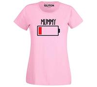 Reality Glitch Mummy Battery Empty Womens T-Shirt (Light Pink, M)
