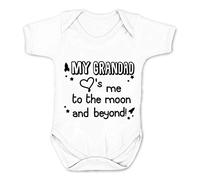 Reality Glitch My Grandad Loves Me to The Moon and Beyond Babygrow White