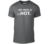 Reality Glitch My Wife is Hot T-Shirt (Dark Grey-Large)