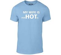 Reality Glitch My Wife is Hot T-Shirt (Sky Blue-Medium)