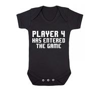 Reality Glitch Player 4 Has Entered The Game Short Sleeve Babygrow (3-6 Months, Black)