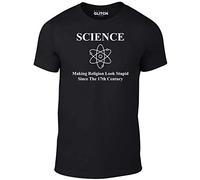 Reality Glitch Science Making Religion Look Stupid T-Shirt (XL, Black)