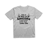 Reality Glitch This is What an Awesome 13 Year Old Looks Like Kids T-Shirt (Light Grey, 12-14 Years)