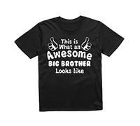 Reality Glitch This is What an Awesome Big Brother Looks Like Kids T-Shirt (Black, 7-8 Years)