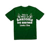 Reality Glitch This is What an Awesome Big Brother Looks Like Kids T-Shirt (Bottle Green, 12-14 Years)