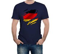 Reality Glitch Torn Germany Flag Mens T-Shirt (Black, XL)