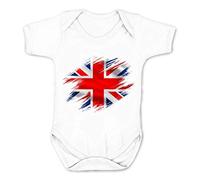 Reality Glitch Torn United Kingdom Flag Kids Babygrow (White, 12-18 Months)