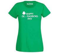 Reality Glitch Women's Happy St. Patrick's Day T-Shirt. (Large, Irish Green)