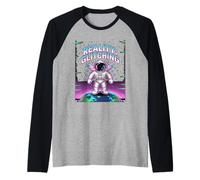 Reality GLITCHING Existential Retro Space Person Raglan Baseball Tee
