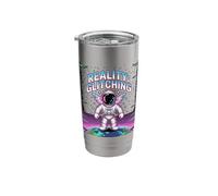 Reality GLITCHING Existential Retro Space Person Stainless Steel Insulated Tumbler