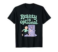 Reality is Optional Surreal Pastel Door Cartoon Design T-Shirt