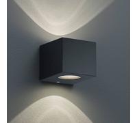 Reality Leuchten Angular LED outdoor wall light Cordoba, black