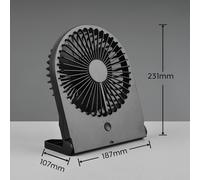 Ceiling Fan Black Breezy Table Matt USB-C Chargeable Trio R044-02