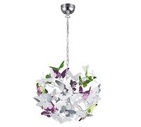 Reality Leuchten Butterfly R30214017 Pendant Light to E Acrylic 28 Watt G9 Chrome 50 x 50 x 150 cm