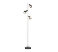 Reality Leuchten Cadiz floor lamp, black/anthracite, 3-bulb, height 154 cm