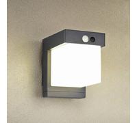 Reality Leuchten Colombo solar wall light, matt black, height 14 cm, sensor