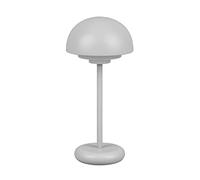Reality Leuchten Elliot R52306177 LED Battery-Powered Outdoor Table Light Plastic Ultimate Grey with 2X Watt LED, Touch Dimmer