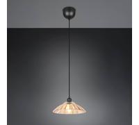 Reality Leuchten Eluna hanging light, amber/black, Ø 30 cm, glass/metal, 1-bulb.