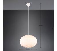 Reality Leuchten Furry pendant light, Ø 50 cm, sand-coloured, synthetic plush
