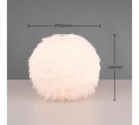 Reality Leuchten Furry table lamp, height 24 cm, sand-coloured, synthetic plush