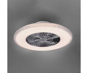 Reality Leuchten Harstadt LED ceiling fan, crystal frame