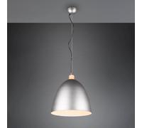 Reality Leuchten Jagger pendant light, one-bulb, Ø 40 cm, nickel