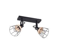 Reality Leuchten Jerome ceiling lamp, length 36 cm, 2-bulb, matt black metal