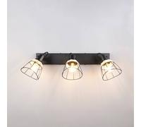 Reality Leuchten Jerome ceiling lamp, length 62 cm, 3-bulb, matt black metal