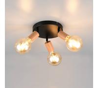 Reality Leuchten Lamego ceiling light, black, Ø 29 cm, 3-bulb, metal
