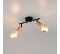 Reality Leuchten Lamego ceiling light, black, length 35 cm, 2-bulb, metal