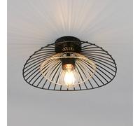 Reality Leuchten Lauris ceiling light, matt black, Ø 30 cm, metal, E27