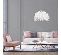 Reality Leuchten Leavy hanging light, chrome/white, Ø 38 cm, plastic