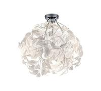 Reality Leuchten Leavy R60461001 Ceiling Light Metal Matte Nickel Leaves White Excl. 1x E27