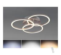 Reality Leuchten Circle R62823107 LED Ceiling Light Metal Matt Nickel Includes 27 Watt LED Includes Remote Control