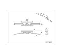 Reality Leuchten LED ceiling light Ginko, matt white, metal, length 79 cm