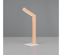 Reality Leuchten LED rechargeable table lamp Skip, MDF, wood-coloured, height 37.5 cm