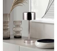Reality Leuchten LED table lamp Jeff, chrome-coloured, height 30 cm, metal