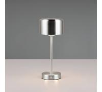 Reality Leuchten LED table lamp Jeff, nickel-coloured, height 30 cm, metal