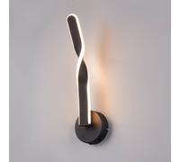 Reality Leuchten LED wall light Ginko, matt black, metal, height 45.5 cm