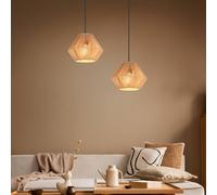 Reality Leuchten Lucille pendant light, brown, Ø 20 cm, paper cord, E27