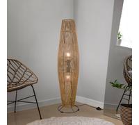 Reality Leuchten Miki floor lamp, brown, height 103 cm, paper