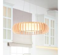 Reality Leuchten Monte LED hanging light, Ø 60 cm, light wood, wood, CCT