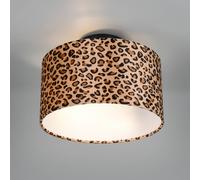 Reality Leuchten Pardina ceiling lamp, brown spotted/black, Ø 30 cm metal