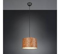 Reality Leuchten Pardina hanging light, brown spotted/black, Ø 40 cm, metal