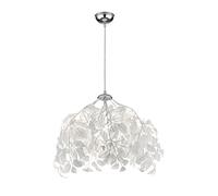 Reality Leuchten Leavy hanging light, chrome/white, Ø 38 cm, plastic