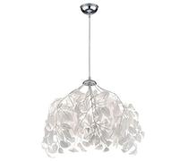 Reality Leuchten Leavy hanging light, chrome/white, Ø 38 cm, plastic