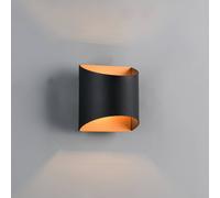 Reality Leuchten Samdel wall lamp, black and gold, height 12 cm, metal, G9 up/down