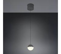Reality Leuchten Senta LED pendant light, anthracite, Ø 10 cm, 3,000 K, 1-bulb.