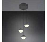 Ceiling Light Grey Senta 3 LED Pendant Anthracite Trio R33553342